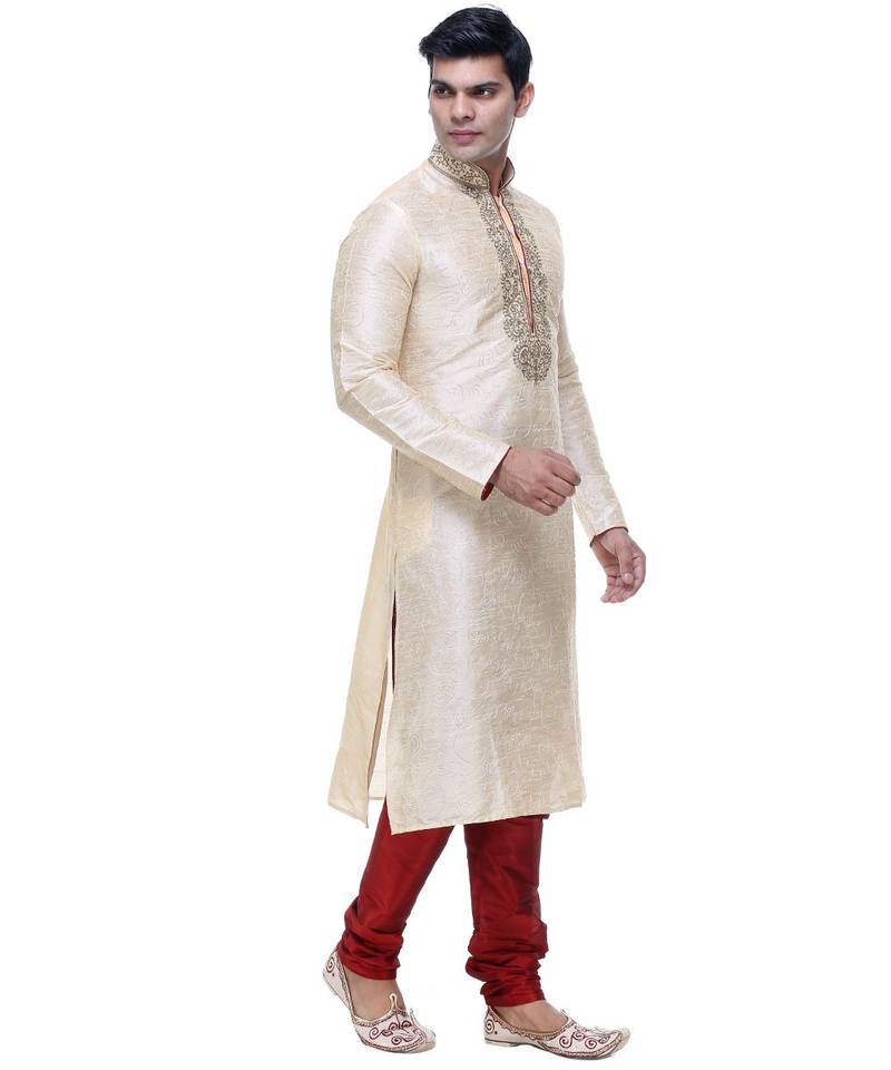 Gold Embroidered Silk Sherwani