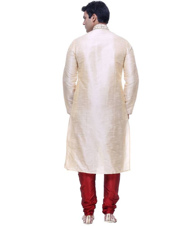 Gold Embroidered Silk Sherwani