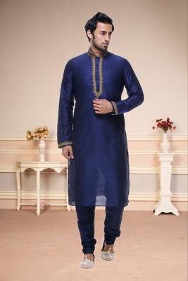 Blue Embroidered Silk Sherwani 2