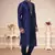 Blue Embroidered Silk Sherwani
