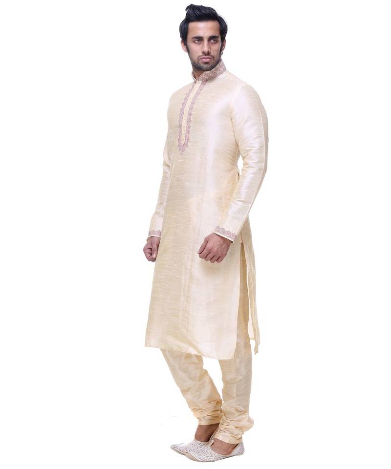 Gold Embroidered Silk Sherwani