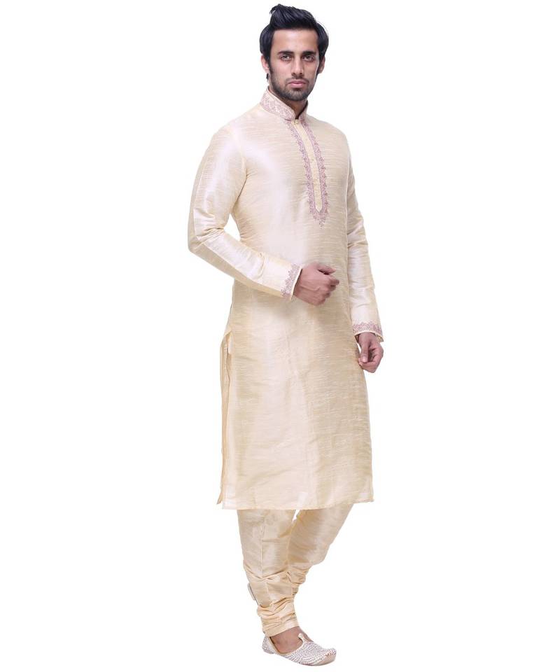 Gold Embroidered Silk Sherwani