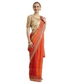 Multicolor embroidered georgette saree with blouse