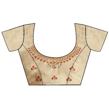 Multicolor embroidered georgette saree with blouse 3