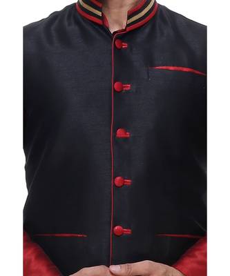 Maroon Embroidered Silk Sherwani 1