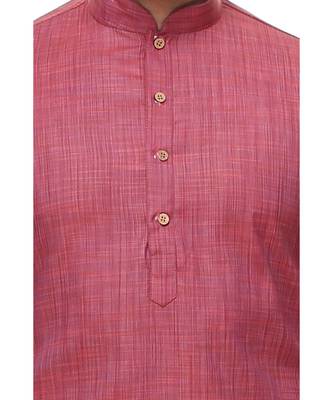 Maroon Embroidered Cotton Sherwani 2