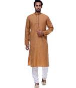 Gold Embroidered Cotton Sherwani