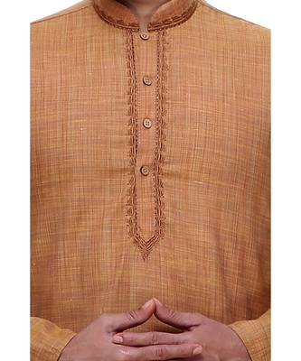 Gold Embroidered Cotton Sherwani 2