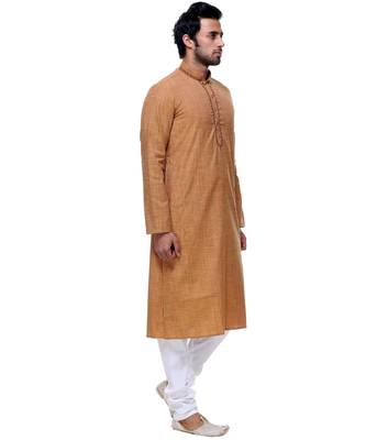 Gold Embroidered Cotton Sherwani 4