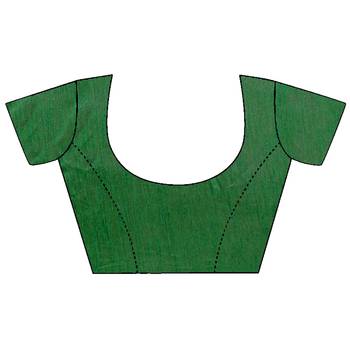 Green printed georgette saree with blouse 3