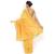 Yellow embroidered silk blend saree with blouse