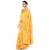 Yellow embroidered silk blend saree with blouse