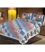 Jaipuri printed 100% Pure Cotton Queen Size Double Bedsheet with 2 pillow covers.