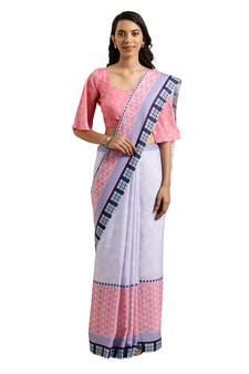 Multicolor Printed Cotton Silk Saree With Blouse