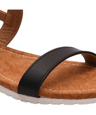 Women Black & Grey Slingback Sandals 4