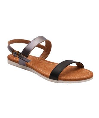Women Black & Grey Slingback Sandals 5
