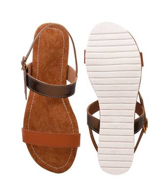 Women Brown Flats Open Toe Flats 2