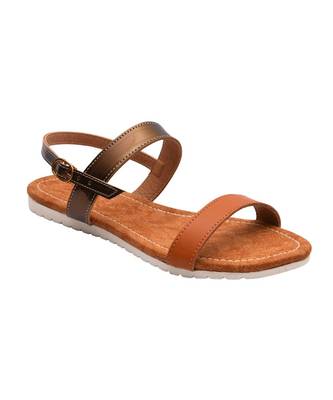 Women Brown Flats Open Toe Flats 4