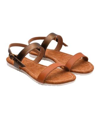 Women Brown Flats Open Toe Flats 5