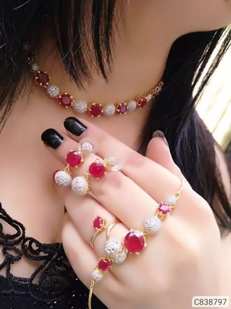 Red diamond jewellery-combo