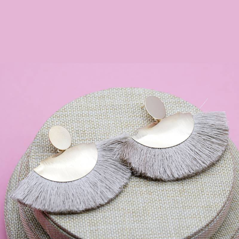 Cream earrings