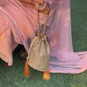 Gold Handcrafted Silk Potli 2