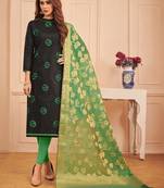 Black embroidered cotton salwar