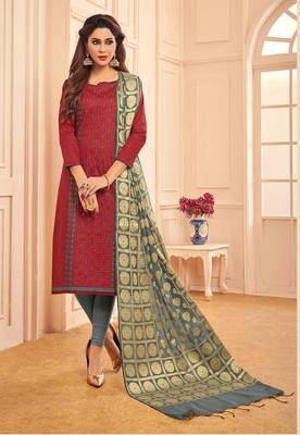 Maroon embroidered cotton salwar 1