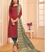 Maroon embroidered cotton salwar