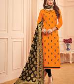 Orange embroidered cotton salwar