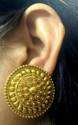 Ladies Studs Golden Copper Stud Earring for Women 4