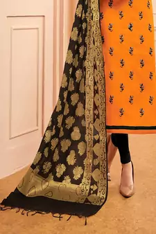 Orange embroidered cotton salwar