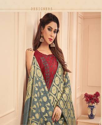 Maroon embroidered cotton salwar 2