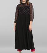 Black printed crepe ethnic kurtis