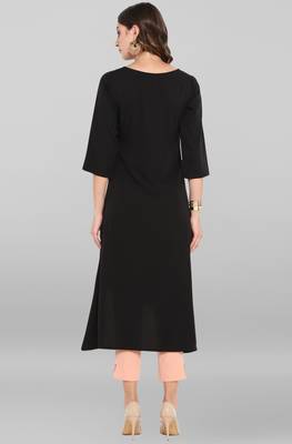 Black printed crepe ethnic kurtis 5