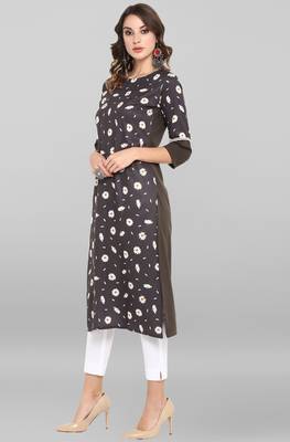 Janasya Grey printed crepe ethnic-kurtis 3