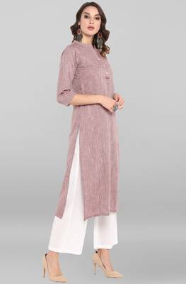 Wine plain cotton ethnic kurtis 4