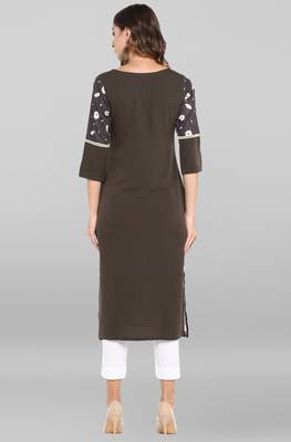 Janasya Grey printed crepe ethnic-kurtis 5