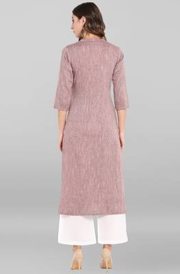 Wine plain cotton ethnic kurtis 5