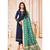Navy Blue & Teal Cotton Jam Silk Women's Salwar Suit With Banarasi Dupatta