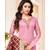 Pink & Maroon Cotton Jam Silk Women's Salwar Suit With Banarasi Dupatta