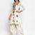 White Chanderi Silk Women's Unstitched Phulkari Dress Material