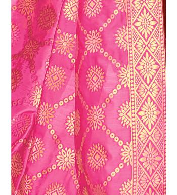 Maroon & Pink Cotton Jam Silk Women's Salwar Suit With Banarasi Dupatta 6