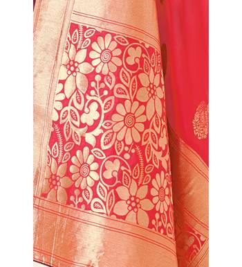 Magenta & Pink Cotton Jam Silk Women's Salwar Suit With Banarasi Dupatta 6
