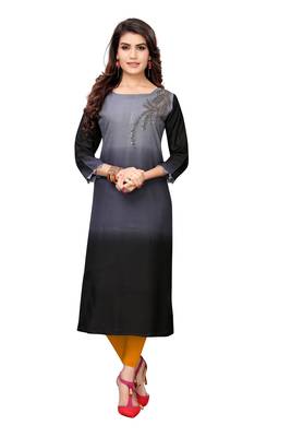 Black embroidered silk ethnic-kurtis 1