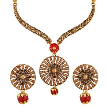 Red pearl necklace-sets 1