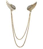 White crystal brooch