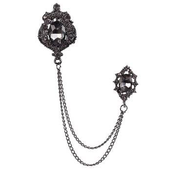 Black crystal brooch 1
