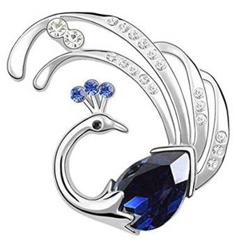 Blue crystal brooch 1
