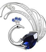 Blue crystal brooch